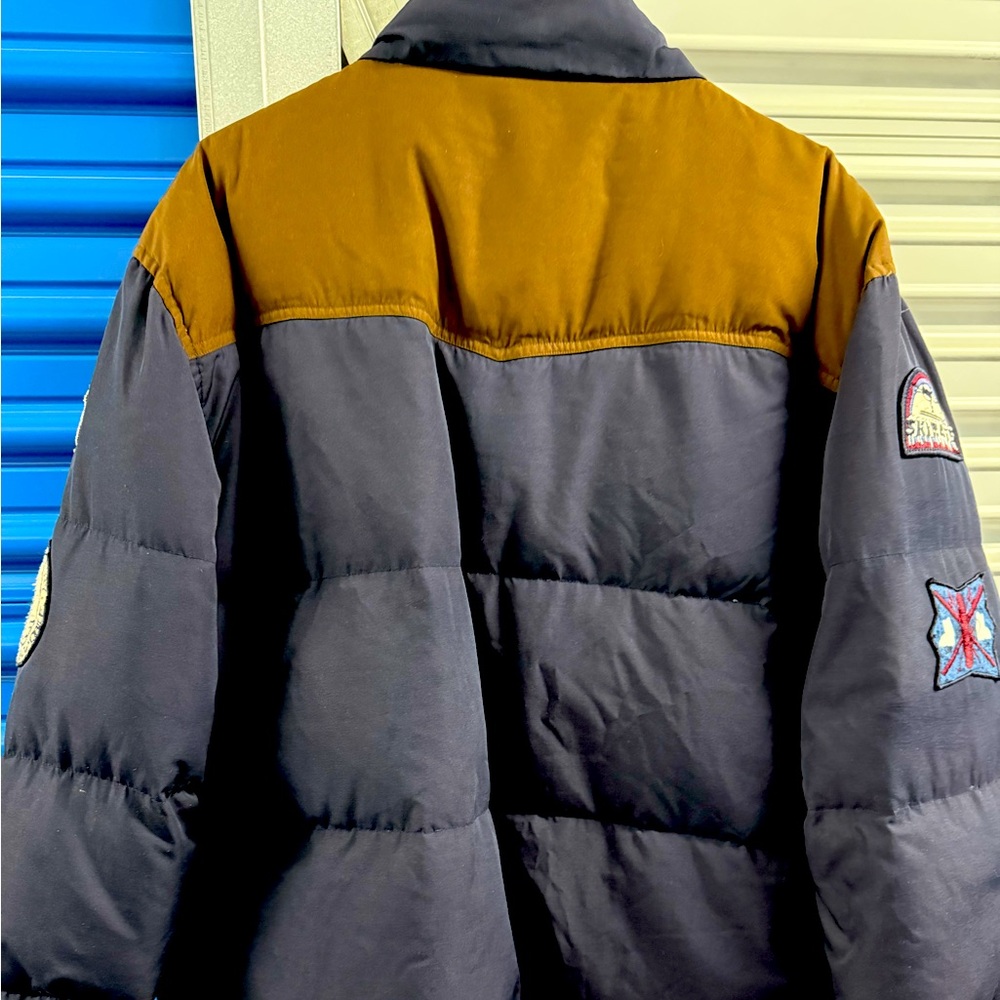 Schott NYC Navy and Mustard Puffer Jacket